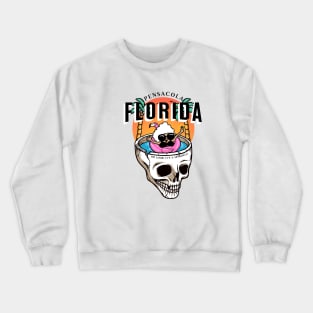 Pensacola Florida Skull Crewneck Sweatshirt